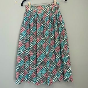 Vintage  pleated corduroy high waisted skirt